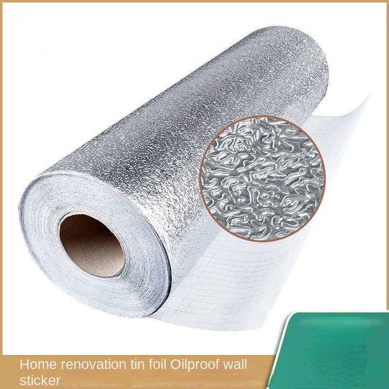 Kitchen Oil Stickers Foil Tinfoil Thickening of Hearth Refractory Waterproof Cabinets Moistureproof Sticky Wallpaper From Home