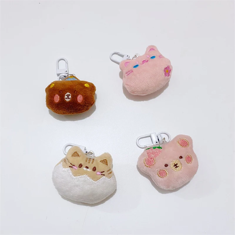 

Lovely Plush Bear Keychain Cartoon Stuffed Little Cat Keyring Car Key Holder Cute Bag Pendant Backpack Decoration