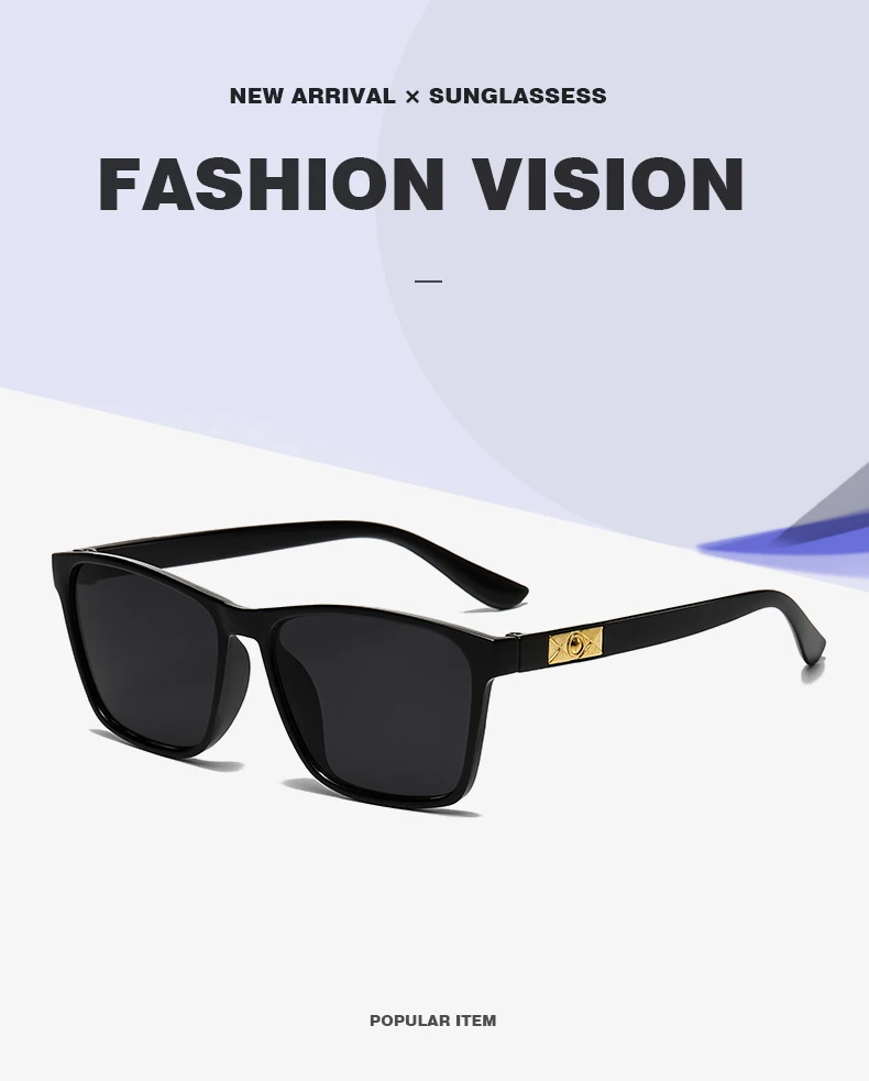6PCS Schwarz Kombination Mode Vielseitige Sonnenbrille Neue Trend Sommer Reise Sonnenbrille – Detail 10