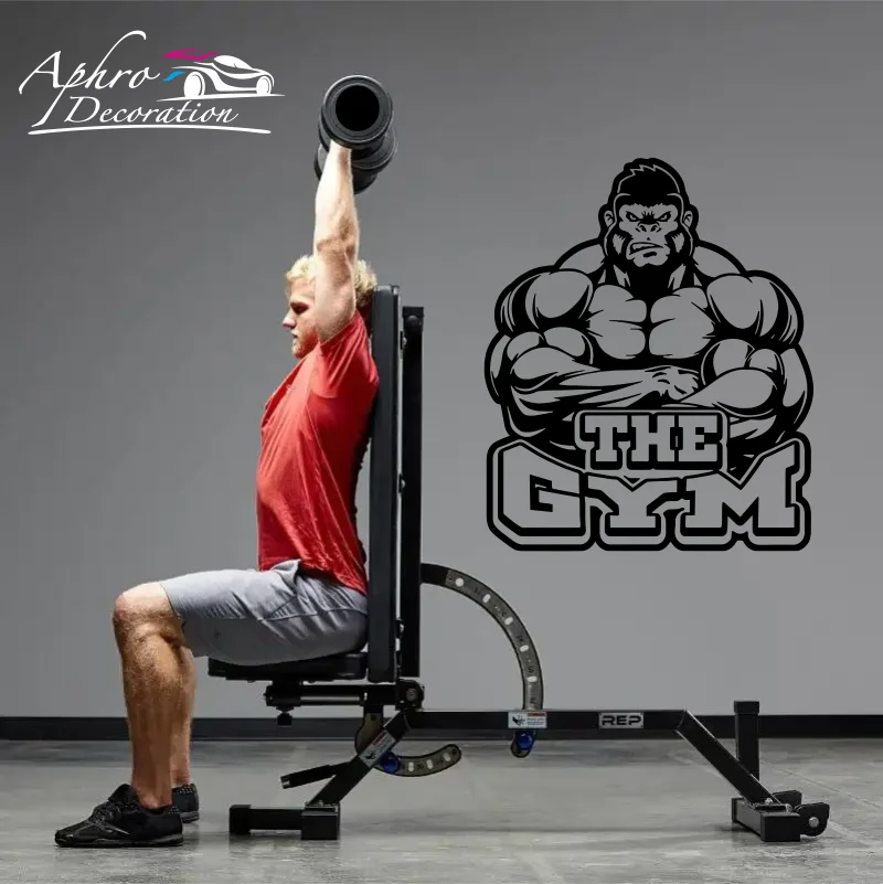 Gym Sign Vinyl Wall Decal Gorilla Beast Mode Gym Sign Wall Sticker Home Gym Wall Decor Fitness Workout Decalcomanie Poster