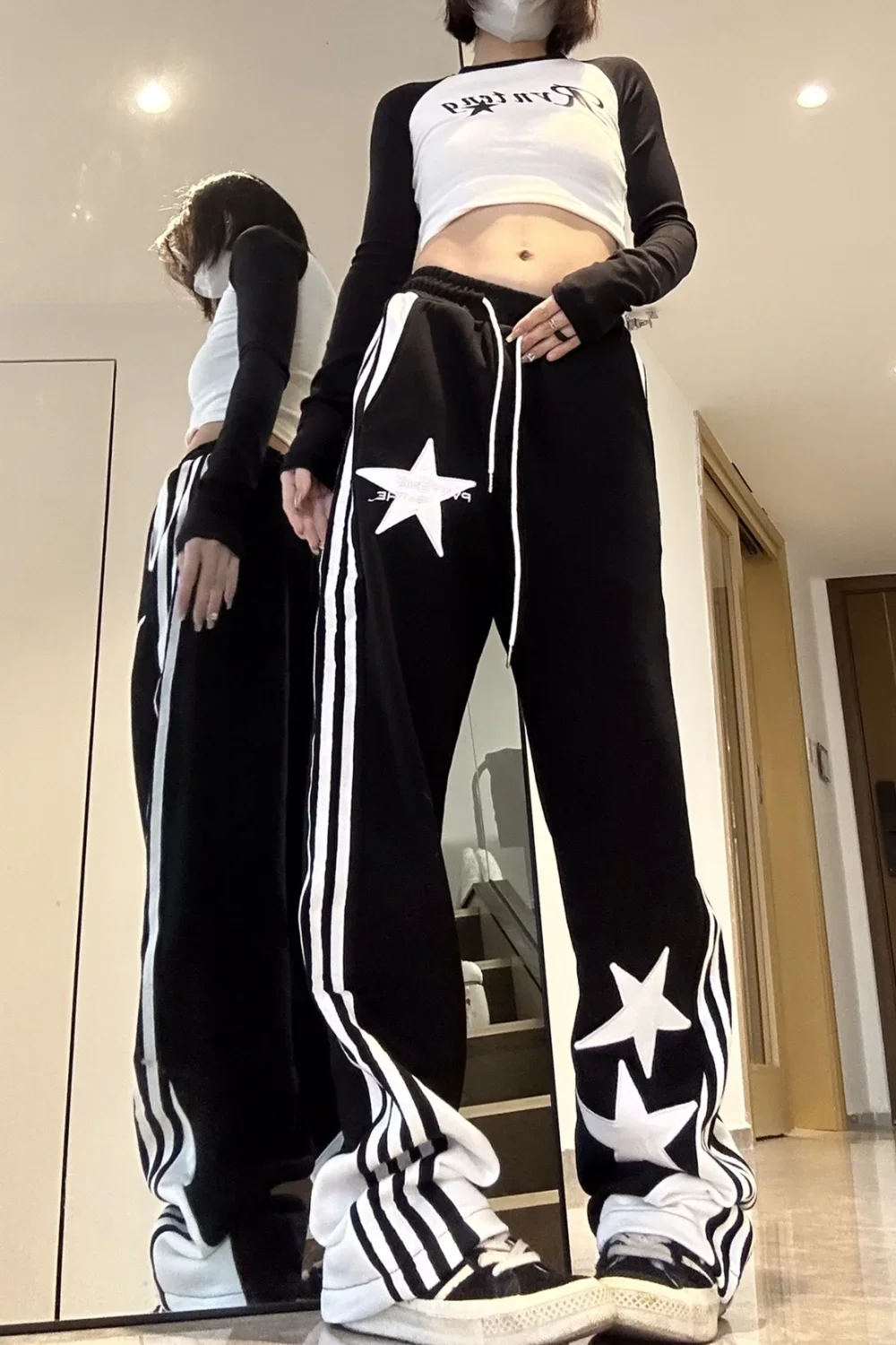 Streetwear Y2K Star Print Jogging Sweatpants Women Vintage
