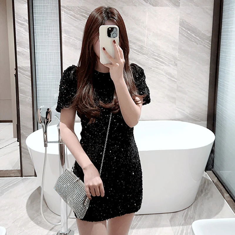 formal black dress with silver heels Colette by Daphne CL8425 Long Sequin Formal Prom Dress main image 1