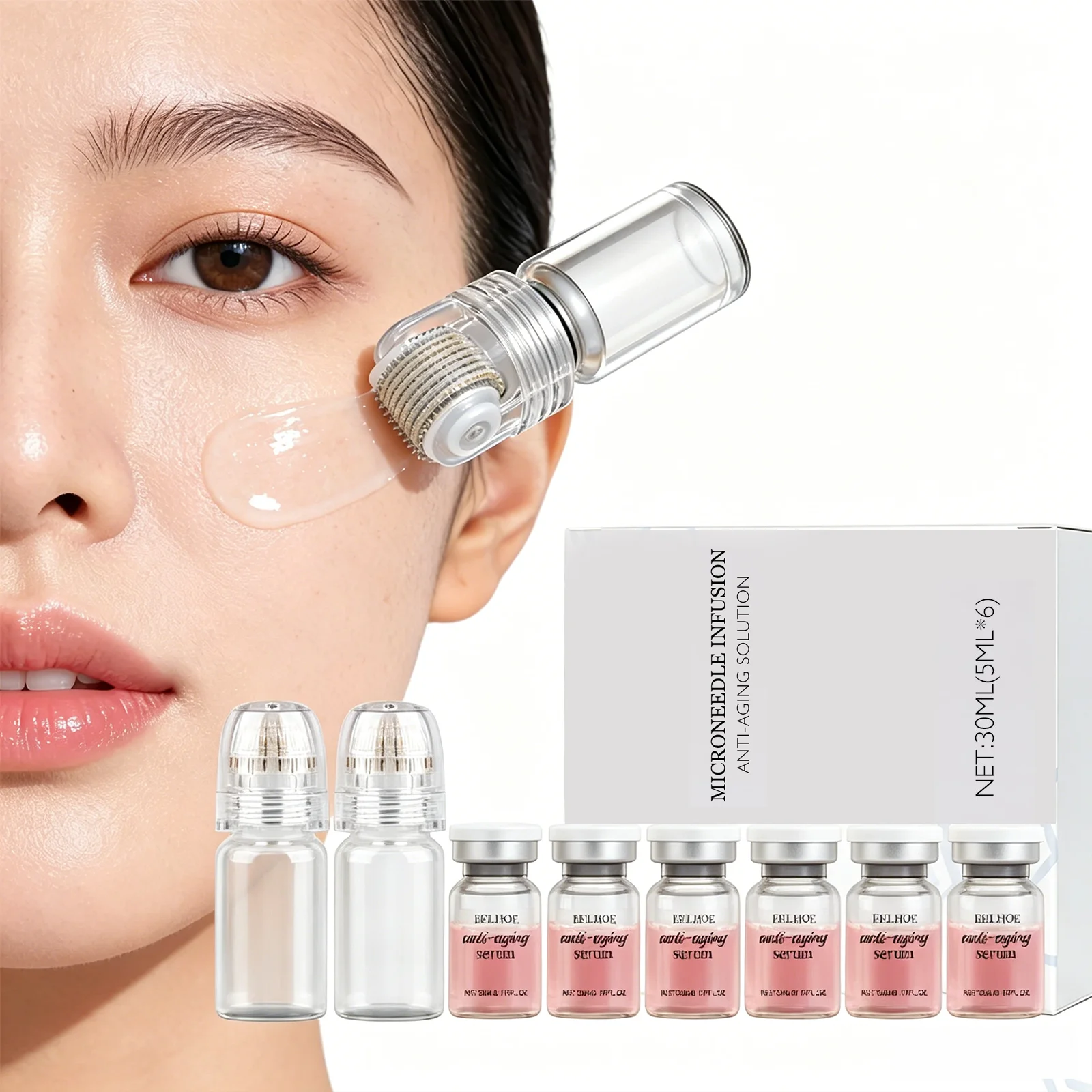 2 outils + 6 flacons – Coffret coréen hydratant et régénérant, Essence de soin quotidienne raffermissante et anti-ridules 1