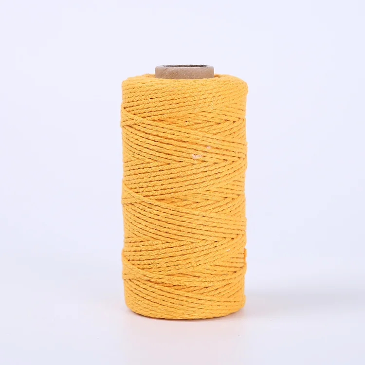 100M/Roll 2mm Cotton Rope Colorful Twine Macrame Cord Rope String Thread DIY Crafts Braided Twisted Cotton Home Textile Decor 