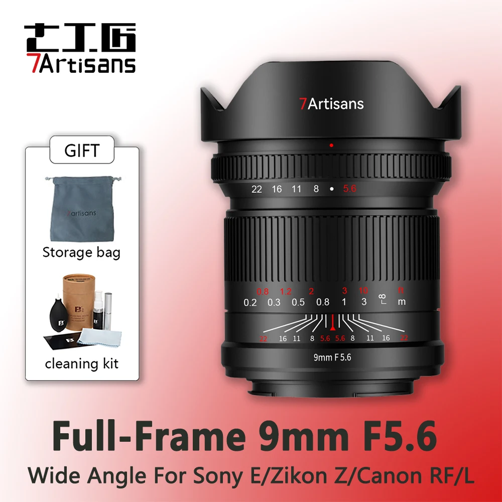 

7Artisans 9mm F5.6 Full Frame Fisheye Wide Angle Lens for Sony E Mount Canon Nikon Leica Sigma Lumix Mirrorless Camera