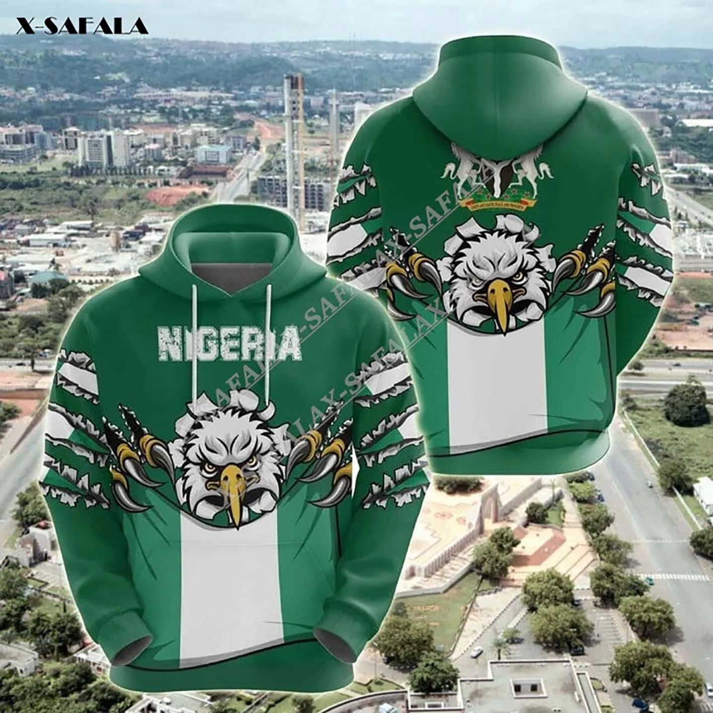

Nigeria Coat Of Arms Country Flag 3D Printed Zip Hoodies Men Pullover Tracksuit Outwear Casual Tops
