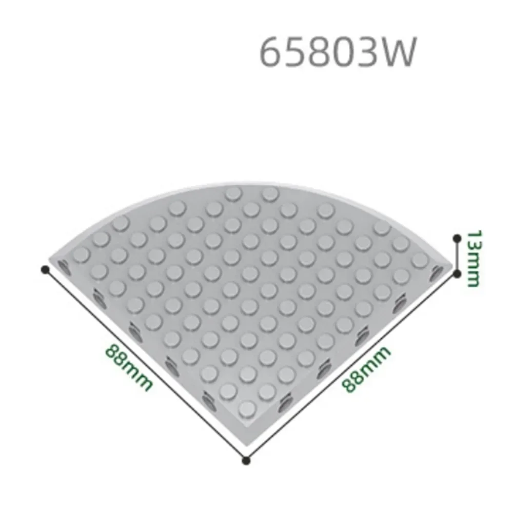 MOC 1PCS 부품 브릭 65803W 10x10 둥근 하단 플레이트 구멍이 있는 빌딩 블록 반원형 필렛 하우스 보드 DIY 장난감 어린이 선물