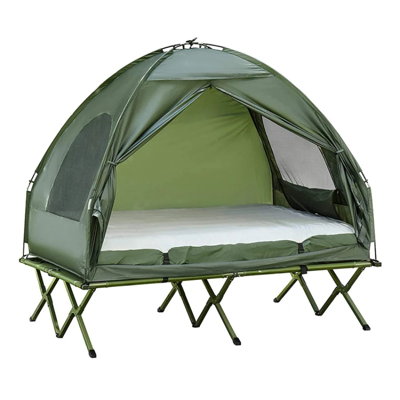 

Складная туристическая палатка, 4 в 1, водонепроницаемая, на 2 человек, комплект для кемпинга, детской кроватки, с матрасом