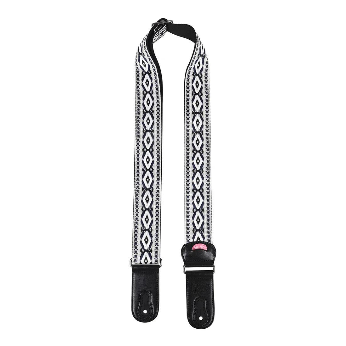 Premium Leather & Cotton Guitar Strap with Picks - High-Quality Instrument Accessory