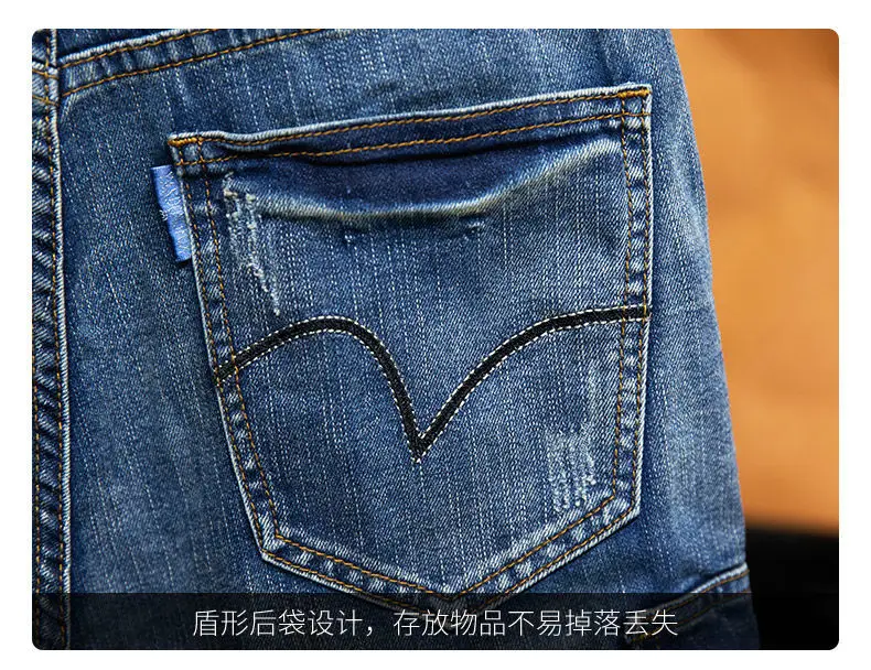 Embroidery Multi-pocket Denim Shorts Men's Pants Large Size Loose Outer Wear Medium Pants Summer Cargo Jeans Denim Short Men