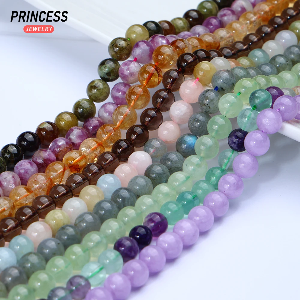 Natural Stone Beads 6/8/10mm Labradorite Citrine Amethyst Garnet Beads for Jewelry Making DIY Bracelet Necklace 6