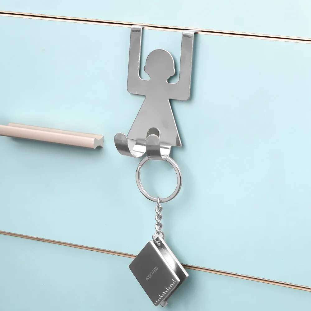 Kitchen Cabinet Pot Pan Hooks House Clothes Storage Rack Tool Wall Door Hanger Stainless Steel Lovers Shaped Hooks 2Pcs/Set