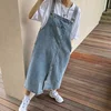 Spring Summer Denim Overall Dress Women Sleeveless Jeans Dresses Fashion Female Solid Slip Casual Loose Spaghetti Strap Dresses 5