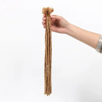 Natural Black Dreadlock Extensions Soft 100% Human Hair Locs Extensions For Women Men Full Handmade Permanent Locs 1