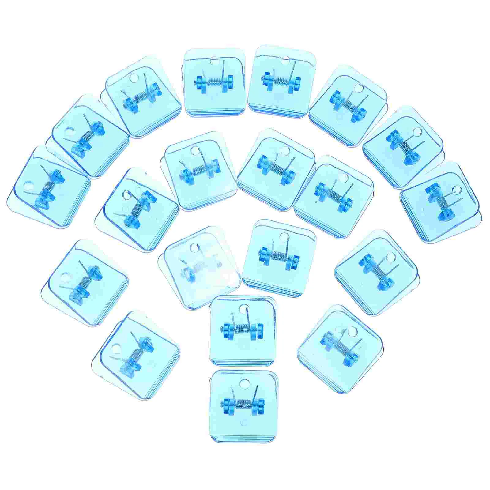 

20 Pcs Bill Holder Small Clip Party Photo Clips Compact Tiny Reusable Clamps Binder Blue Acrylic Adorable Picture Paper Creaser