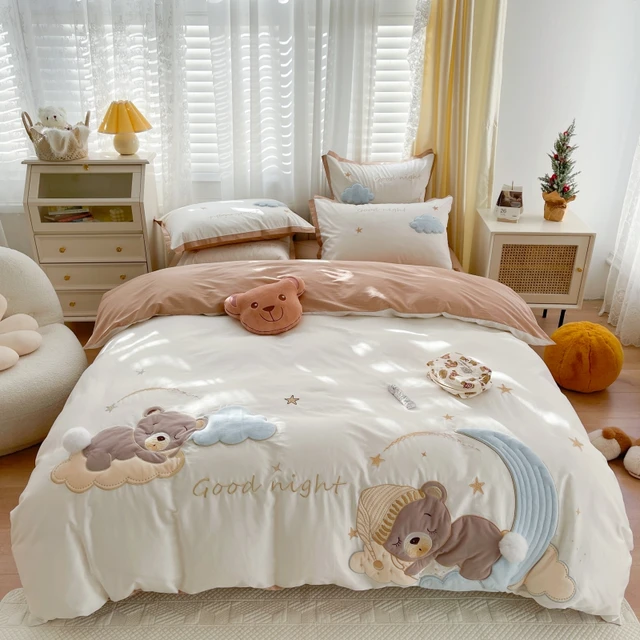 Housse de couette en coton avec dessin animé pingouin pour enfants,  ensemble de draps et taies d'oreiller, taille Double, Queen Size -  AliExpress