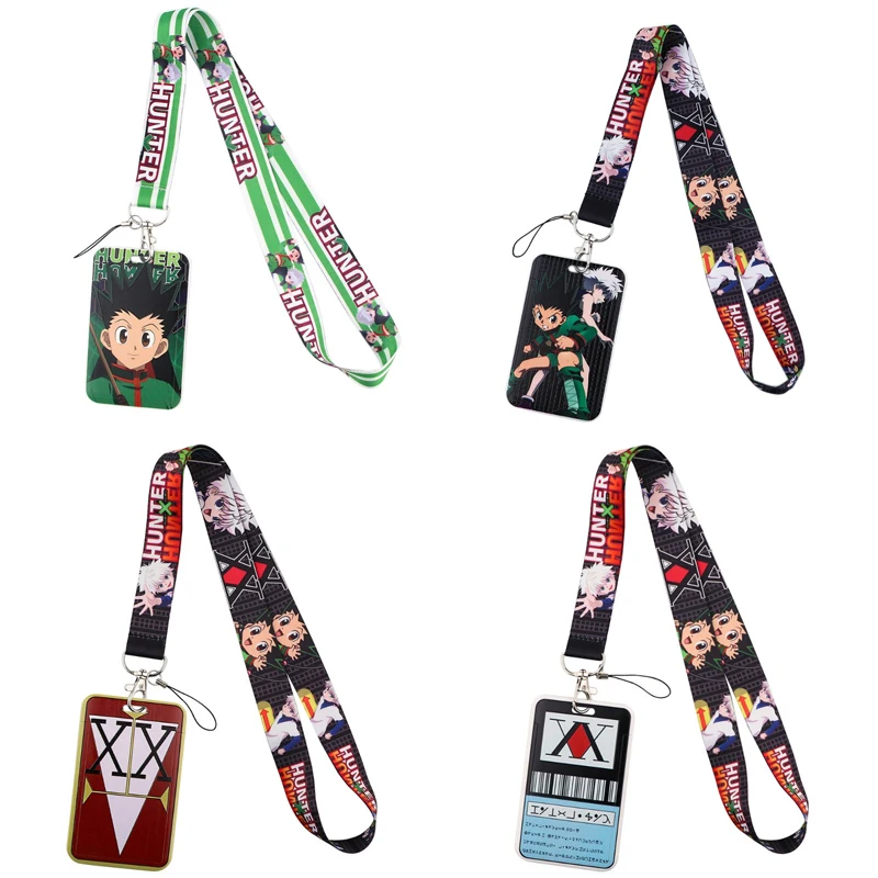 Hunteronix Hunter Anime Card Holder Cartoon Campus Hanging Neck Long Rope Card Sleeve Id Card Custodia Protettiva Anti-Perso Cover Gift