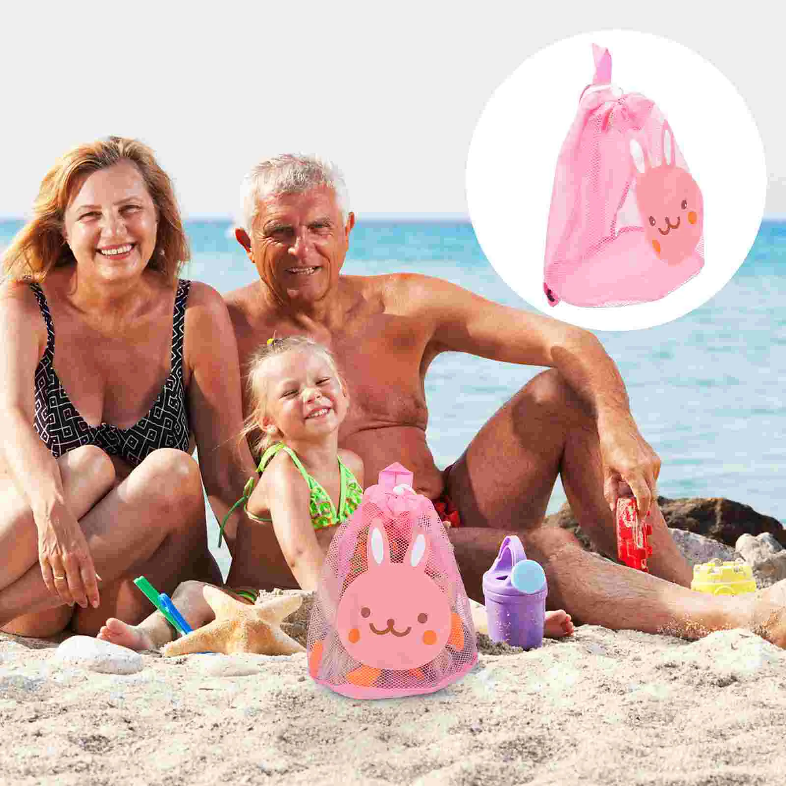 

Mesh Storage Bag Beach Essentials Girl Bath Toys Rabbit Bags Polyester Travel Backpack