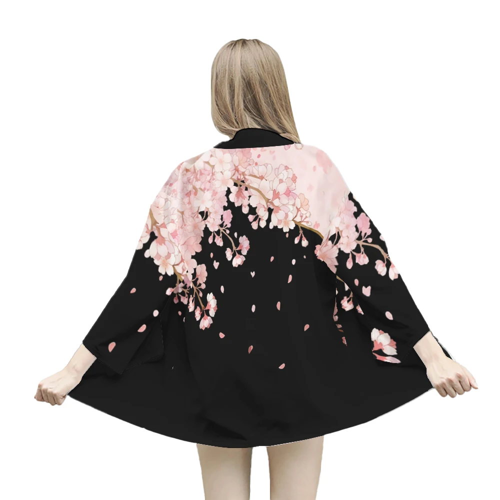 Japanische traditionelle Kleidung Kirschblüten-Kimono Modisches bedrucktes Haori für Männer Frauen Asiatische Kleidung Rollenspiel-Strickjacke – Detail 5