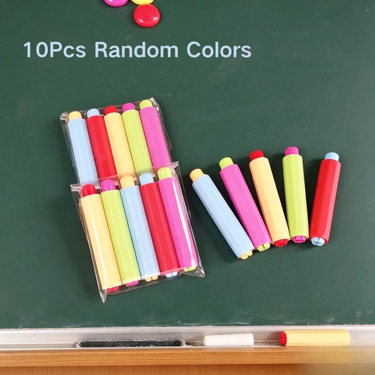10Pcs 플라스틱 분필 홀더 세트 교사 학생을위한 조정 가능한 분필 커버 사무실 사용 칠판 및 드로잉 보드