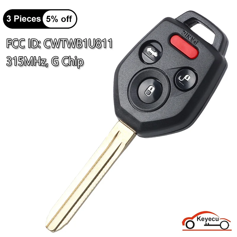 

KEYECU 4 Buttons 315MHz G Chip for Subaru Forester Impreza Legacy Outback WRX STI XV Crosstrek Auto Remote Key Fob CWTWB1U811