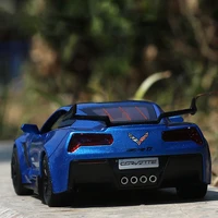1:32 Corvette ZR1 Supercar Model Car Alloy Car Sound and light Simulation Pull Back Vehicles Cars Toys Birthday gift 1