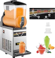 Commercial Margarita Machine, 1Tank 15L Commercial Slushy Machine, Stainless Steel Smoothie Frozen Drink Maker, 500W 110V 1