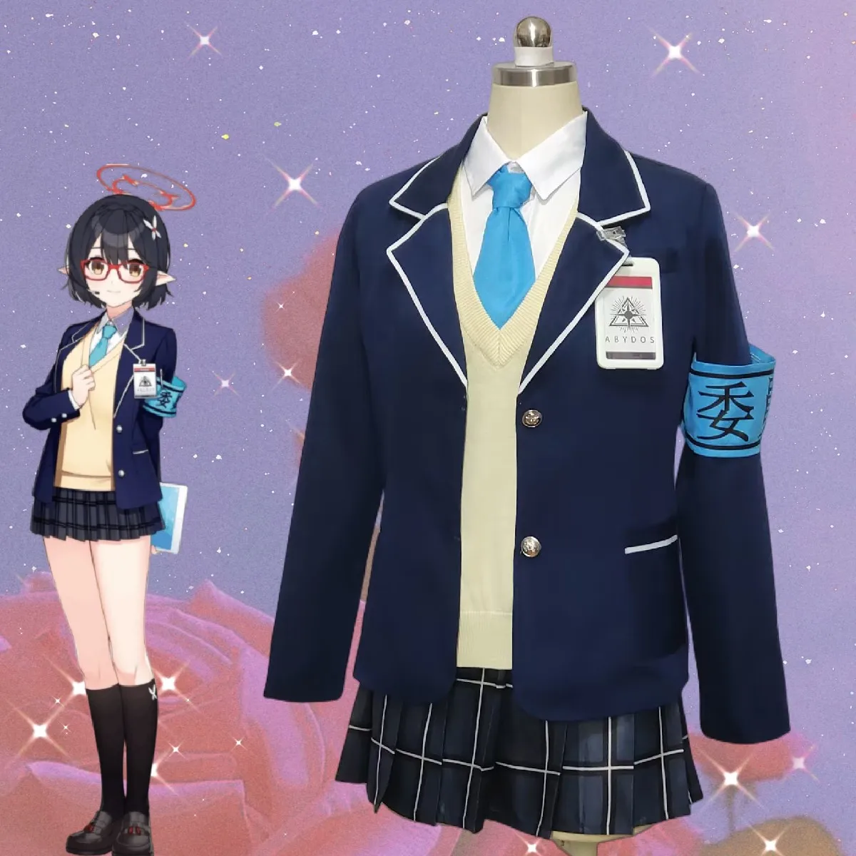 

COS-KiKi Blue Archive Okusora Ayane Cosplay Costume Game Suit Sweet Lovely Sweater Students Uniform Halloween Party Outfit