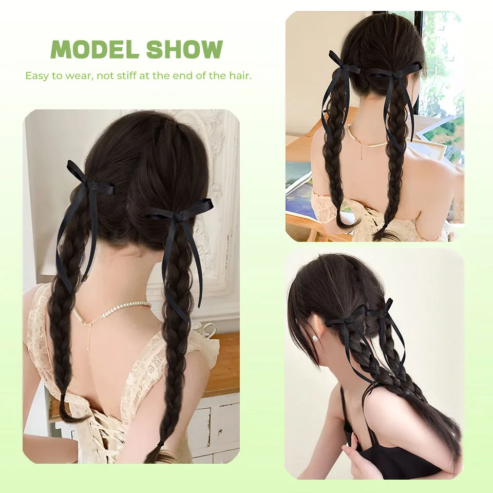 Synthetic Braided Ponytail Wig Extension Straight Smooth