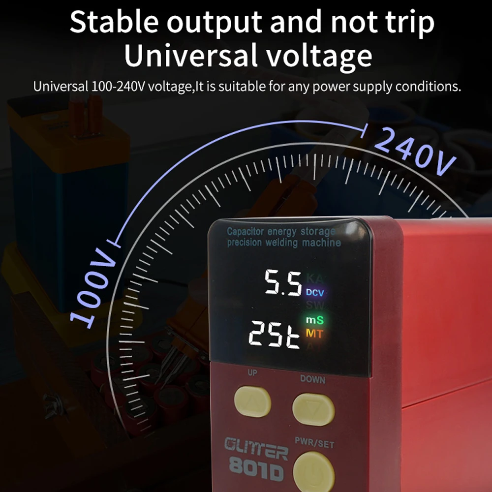12KW 801D Spot Welding Machine 110-220V Energy Storage Type Small Welding Battery Stainless Steel Iron Nickel Mobile Spot Welder 4