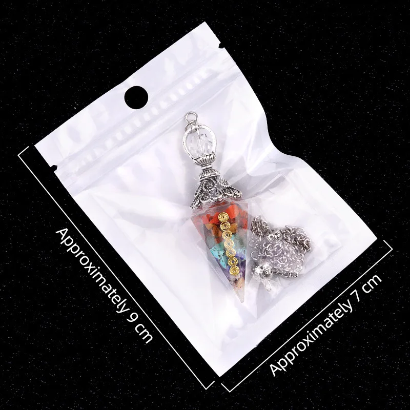 Resin 7 Chakras Pendant Pendulum for Divination Dowsing Reiki Healing Point  Dowsing Yoga Wiccan Witchcraft Spiritual Pendulos 3