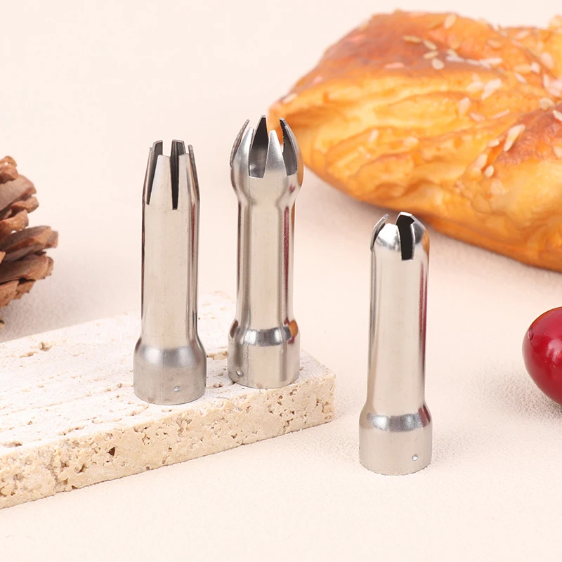 3pcs Set Stainless Steel Cream Nozzle Cake Decoration Baking Nozzle DIY Cake Decorating Set Cream Dispenser cream whipper dispenser