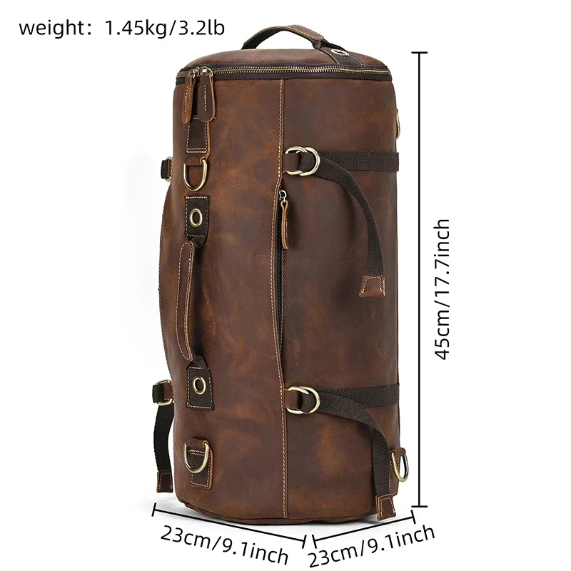 Genuine Leather Backpack for Men Travel Daypack