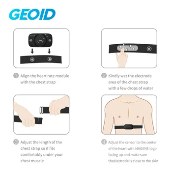 GEOID HS500 Heart Rate Monitor Mover GPS Bluetooth ANT Sensor Chest Strap Cycling Computer Sensor Wahoo Garmin Sports Monitor 4
