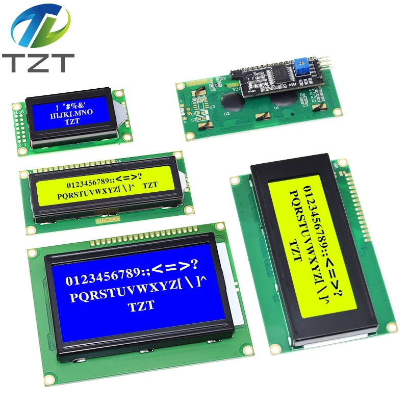 LCD Module Blue Green Screen For Arduino 0802 1602 2004 12864 LCD Character UNO R3 Mega2560 Display PCF8574T IIC I2C Interface lcd display module display module