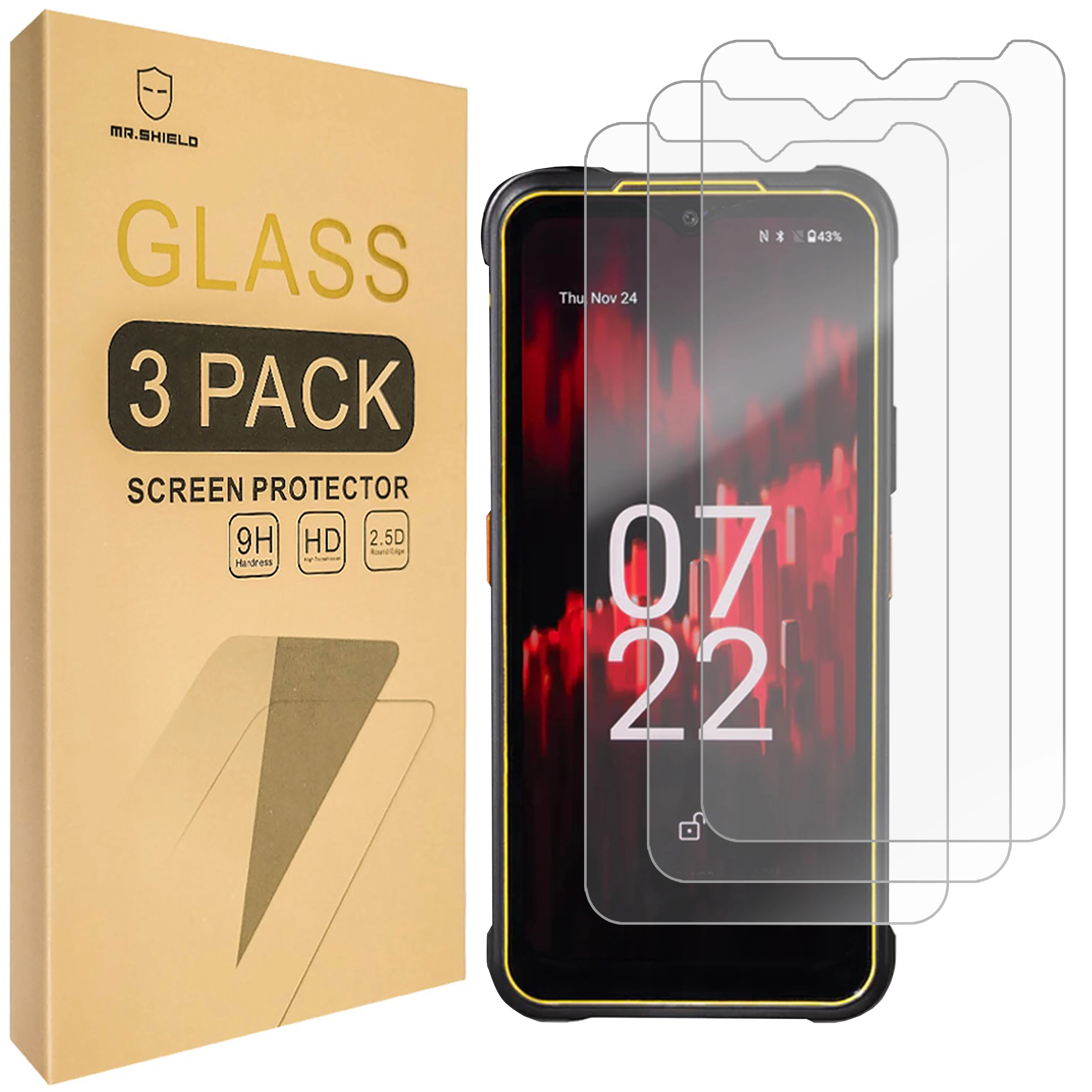 

Mr.Shield [3-Pack] Screen Protector For AGM G2 Guardian [Tempered Glass] [Japan Glass with 9H Hardness] Screen Protector