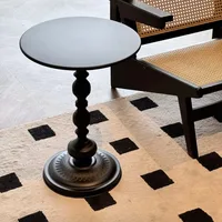 Table d'appoint rétro en fer forgé, petite table ronde de rangement pour chevet, canapé, salon, balcon, table basse domestique 2