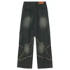 Vintage Baggy Jeans Star Patchwork Loose Straight Denim Pants 2023 New Men Hip Hop Streetwear Jeans 2