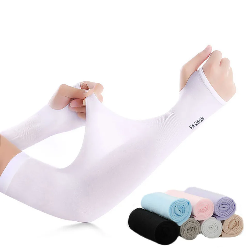 Anti-UV Cycling Arm Sleeves Ice Fabric Sunscreen Ridding Running Sleeve Outdoor Sport Bike Tourism Arm Warmers Men Women