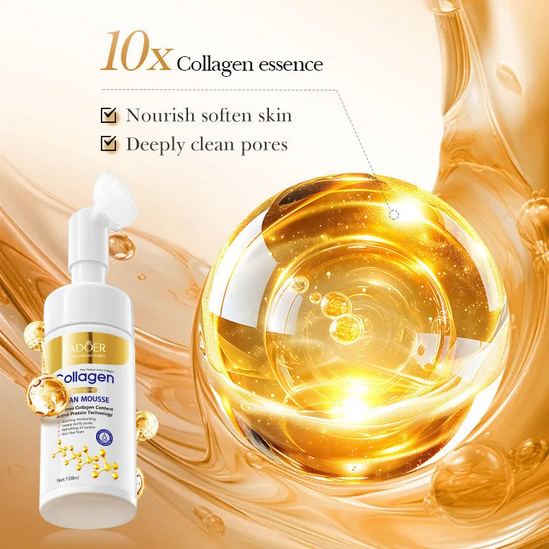 Collagen Facial Cleanser for Anti Wrinkle Deep Cleaning Mousse Nourishing Moisture Skin Care 120ml - Image 4