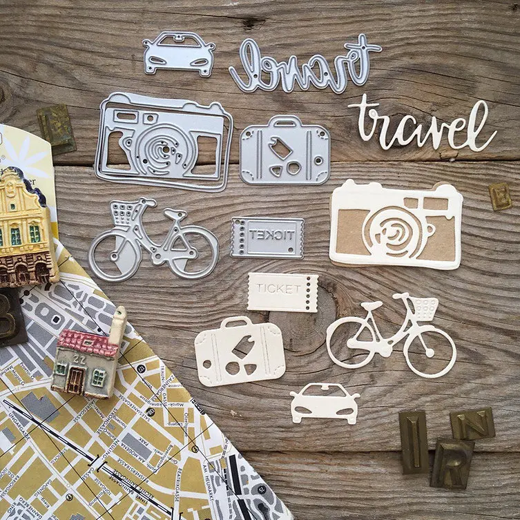 DIY automobile bicycle Dies Decor Metal Cutting Dies Scrapbooking stamps embossing paper Cards border template punch Stencils