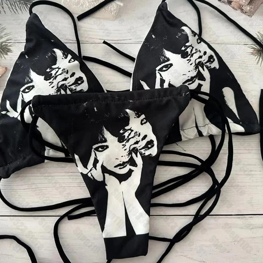 2000s Punk Bikini Gothic Bikini Sexy Bikini Emo girls y2k Style y2k crop top gothic clothes accessories harajuku Bikini Summer