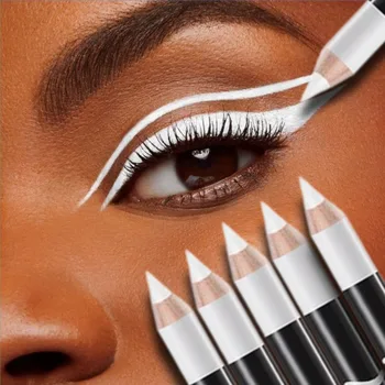 Matita eyeliner bianca opaca ad asciugatura rapida 3 pezzi Penna eyeliner impermeabile liscia Strumenti per il trucco degli occhi cosmetici per palpebre a lunga durata