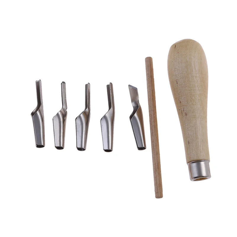 Cutting Rubber Stamp Carving Tools With 5 Blade Wood Handle Printmaking Carving Tools Set Wood Shaped Oil Painting Carving Knife