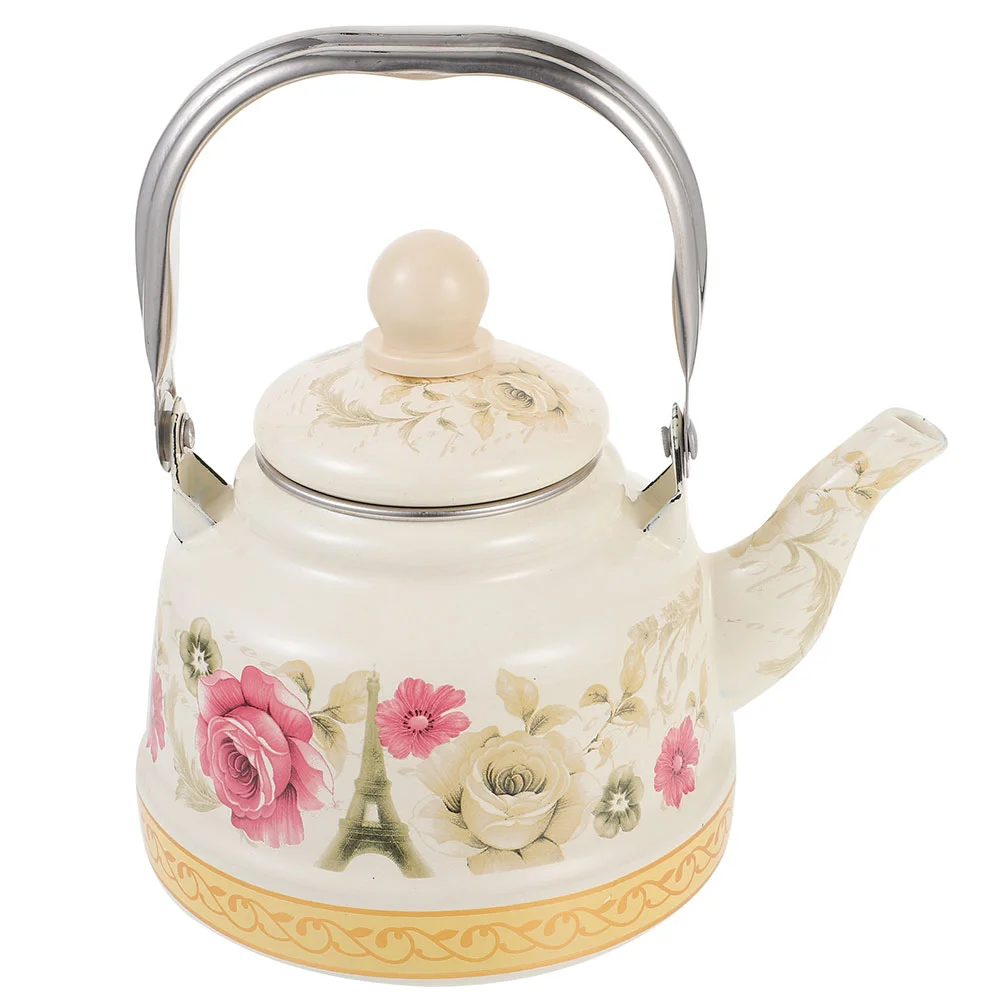 

Enamel Teakettle Water Boiling Kettle Pot Gas Stove Coffee Pot for Tea House
