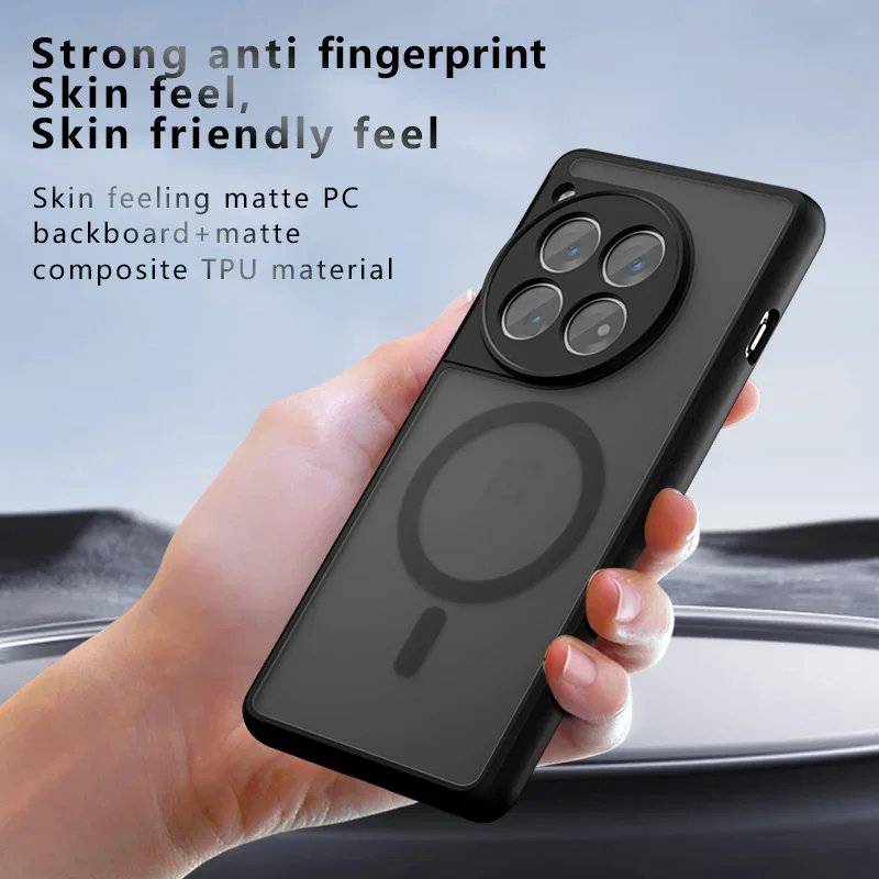 Magsafe Shockproof Acrylic Matte Magnetic Phone Case with Hard Bumper Cover