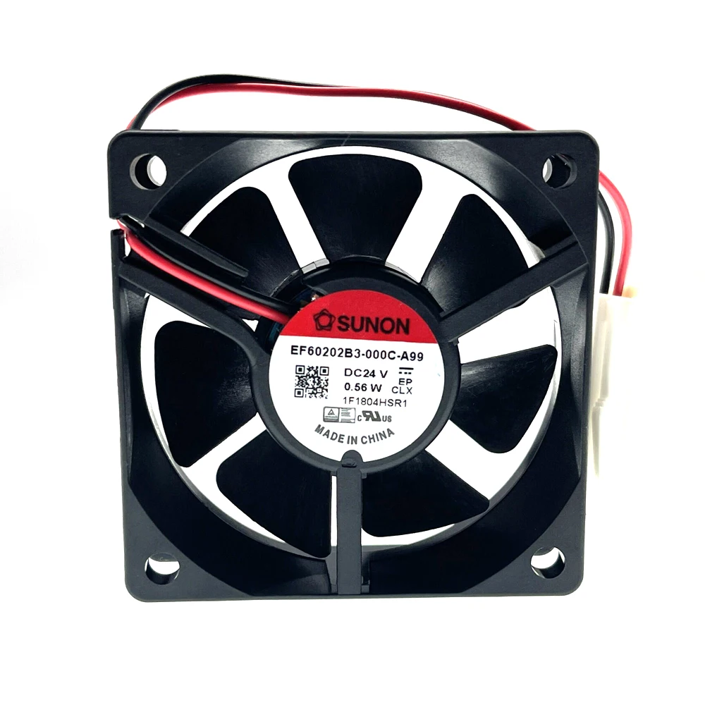 esferas dupla, ventilador 6cm, 60x60x20mm, EF60202B3-000C-A99 para Sunon 6020, 24V, 0.56W, Novo