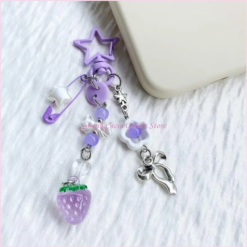 57QA Trendiger Stern-Charm mit Schleife und Stern, der Ihren Accessoires Persönlichkeit verleiht – Detail 9