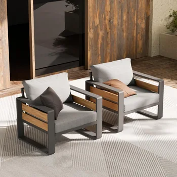 2-Piece Aluminum Outdoor Armchair Set 1