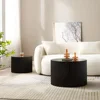 Round Coffee Table Sets, Nesting Coffee Tables for Living Room, Modern Wooden Side Tables Accent End Table for Home, Café Tables 4